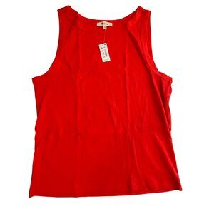 Madewell Womens Red Ribbed Tank Top Size  XL  Sleeveless Casual Lightweight